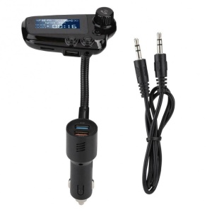 Modulator FM Techstar® T91 NEGRU Quick Charge, AUX, Bluetooth, USB, Micro SD, Transmitator - Img 3