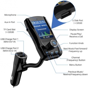 Modulator FM Transmitator Auto Techstar® EQ-Onever, Bluetooth 4.0, Wireless, Onever, cu Display 1.8", 3xUSB, HandsFree - Img 6