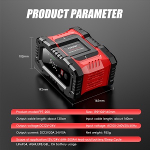 Incarcator baterii auto Foxsur FPT-200, design compact cu afisaj digital