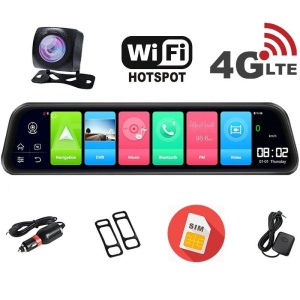 Resigilat Camera Auto Dubla Tip Oglinda Techstar® Z9 Plus, Android 8.1, 4G si WiFi, 9.66" IPS Touch Full HD, Hotspot, ADAS, GPS, Modulator FM, Car Assist - Img 3