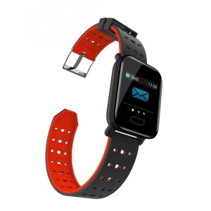 Resigilat Ceas Smartwatch Techstar® A6, 1.3inch, Bluetooth 4.0, Monitorizare Tensiune, Puls, Oxigenare Sange, Alerte Sedentarism, Rosu - Img 2