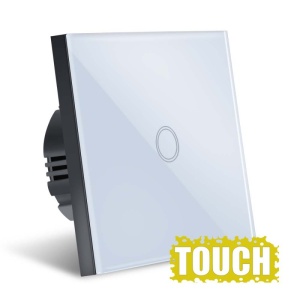 Resigilat Intrerupator Touch Techstar®, Sticla Securizata, Design Modern, Iluminare LED, 1 Faza, Alb - Img 6