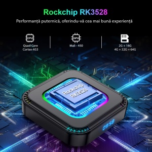 Resigilat TV Box Techstar® HK1 K8 RK3528 Smart Media Player, 8K, RAM 4GB, ROM 64GB, Bluetooth 5.0, Android 13, RK3528 Quad Core ARM Cortex-A53, Culori RGB Programabile, Telecomanda IR, Negru - Img 9