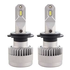 Set 2 LED-uri Auto Techstar® X9, H7, 60w, 8000 Lumeni, 6500K, AUTO, 12-24 Volti, CSP, Canbus, Miez Cupru, Radiator Aluminiu - Img 1
