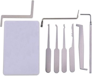 Set Instrumente Lacatuserie Lock Picking, Dispozitiv Mecanic Tip Pistol, Lacat Transparent Antrenament, Trusa Unelte Deschidere Incuietori, Set 5 in 1, Husa Depozitare - Img 9