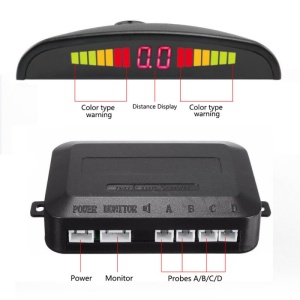 Set Senzori parcare auto detector parktronic display radar monitor 4 senzori NEGRU - Img 7