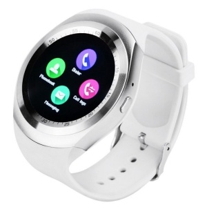 Smartwatch BT, Techstar® Y1 Display 1.54", Compatibil Android si IOS, Alb - Img 1