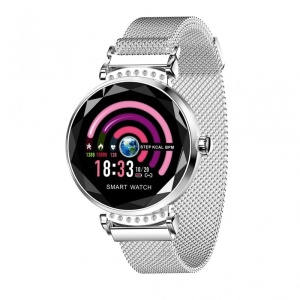 Smartwatch Fitness Sport Argintiu Elegant pentru Dama H2 cu Monitorizare Somn si Cardiaca - Img 2