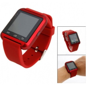 Smartwatch Techstar U8+ rosu compatibil Android si iOS cu functie apel