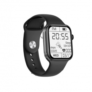 Smartwatch Techstar® Z36, Ecran Touch, IPS 1.75 inch HD, Dock Incarcare Wireless, Bluetooth 4.0, Monitorizare Tensiune, Puls, Temperatura, Negru - Img 1