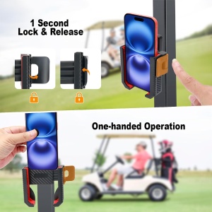 Suport magnetic pentru telefon pentru carucior de golf, 8 magneti N52, rotire 360°, prindere reglabila, utilizare cu o singura mana - Img 3