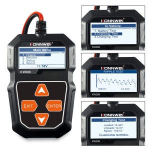 tester kw208 afisand diferite tipuri de rezultate pe ecranul lcd