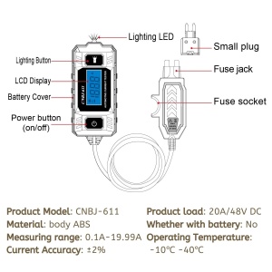 schema functionare tester curent auto techstar