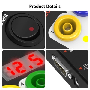 Detalii GODIAG GT100 Break Out Box cu afisaj tensiune, porturi banana si conector OBD2 pentru diagnoza
