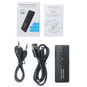 Transmitator receptor portabil 3 in 1 Techstar® OT16, Compatibil Bluetooth 5.0, Reincarcabil, USB, AUX 3.5 mm, TV, PC, Auto, Negru - Img 7