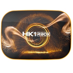 TV Box Media Player Techstar HK1 RBox Android 10 negru cu logo auriu
