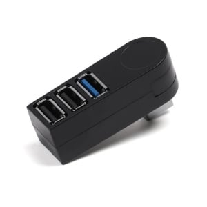 Hub USB Techstar aluminiu argintiu cu patru porturi USB 3.0 si cablu Type-C
