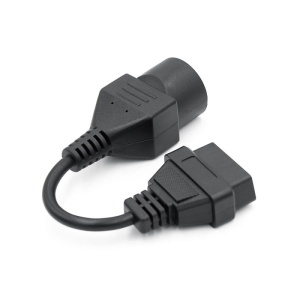 Cablu diagnostic Mazda 17 pini la OBD2, conectori negri, vedere din față