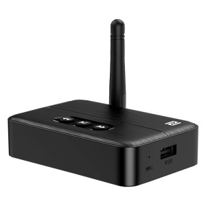 Techstar M60 receptor Bluetooth, vedere laterala cu antena (design compact)