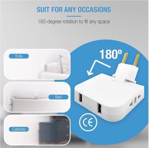 Prezentare functii adaptor triplu USB alb