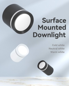 suprafata iluminata de aplica led neagra 10w instalata pe tavan
