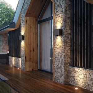 aplica LED patrata Techstar Cube negru lumina calda pentru gradina