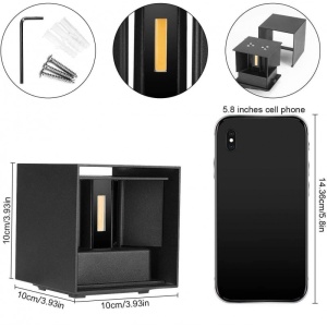 pachet complet montaj aplica LED exterior Techstar Cube negru