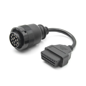 Adaptor CAT 14 pini la OBDII cu conectori negri si cablu flexibil