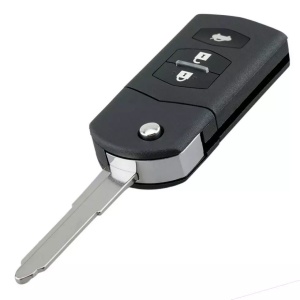 Carcasa Cheie Auto Completa tip Briceag Techstar, cu 3 Butoane, 433MHz, SKE126-01, Cip ID63 80bit – Compatibila Mazda 2, 3, 5, 6, 8, Baterie inclusa