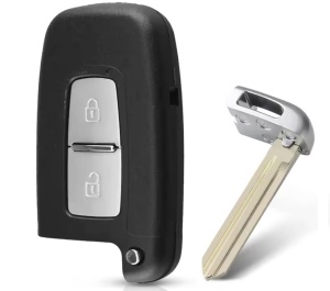 Carcasa cheie auto pliabila Techstar compatibila cu Hyundai Sonata, Azera, Genesis Coupe, ix35, i30, i45 si Kia Forte, Sportage, K2, K5, 2 butoane, lama HYN14 stanga, fara electronica, carcasa si lama