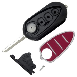 Kit carcasa cheie Alfa Romeo 3 butoane rosie cu lama si surub