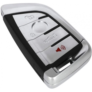 Carcasa Cheie Auto Techstar® compatibila cu BMW, Seria 1,2,3,4,5,6,7, X, 4 Butoane, Cu Lama, Argintiu