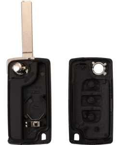 Carcasa cheie Peugeot Citroen 3 butoane desfacuta, interior vizibil