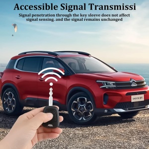 Carcasa Techstar cu 2 butoane compatibilă Citroen C1, imagine cu mașină roșie
