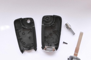 Carcasa cheie auto Techstar briceag flip HU101 - set componente carcasa (capace, surub, arc, lamela) fara electronica