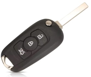 Carcasa cheie auto Techstar tip flip 3 butoane cu lama SX9 pentru Opel Astra K 2015-2019 vedere frontala cu lama deschisa