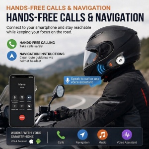 Techstar MotoCom pentru apeluri hands-free, muzica, navigatie si control audio pe motocicleta