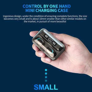 Casti F9 Smart Techstar®, Wireless, Bluetooth V5.0, SplashResistent, Touch, iOS, 1200mAh, Android, Negru - Img 4