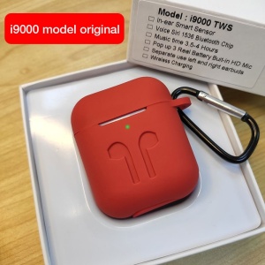 Casti i9000 TWS AIR 2 Techstar®, Bluetooth 5.0, Wireless QI, Pentru Android si iOS, Rosu, Rezistente la Apa - Img 3