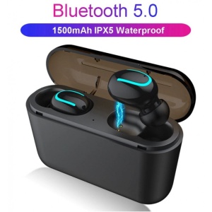 Casti Wireless Q32 TWS Techstar®, Bluetooth 5.0, Conexiune Instanta, Waterproof IPX5, 1500mAh, Touch, Negru - Img 6
