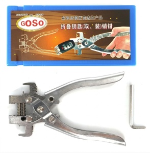 Cleste Profesional pentru Extragere si Montare Stifturi Chei Auto Pliabile Tip Briceag, Instrument Schimbare Lama Cheie cu Telecomanda, Metalic - Img 1