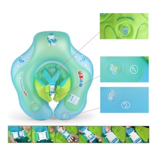 Colac Gonflabil Marime S pentru Bebelusi 15cm Talie, Circular cu dublu set de inele prindere - Img 3