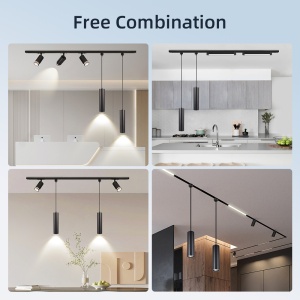 Corp spot LED suspendat pe sina tracklight tip pendul 10W lumina calda 3000K in decor interior modern