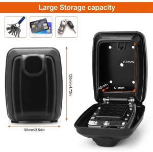 Cutie securizata pentru chei Techstar, carcasa neagra rezistenta si compartiment interior