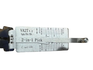 Decodor auto Lishi VA2T v2 detaliu corp si mecanism, pick decoder pentru contact si usa