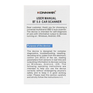manual adaptor diagnoza konnwei kw901 obdii negru
