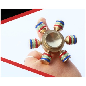 Fidget Spinner cu 6 Parti Metalic material Cupru Luceste in Intuneric - Img 10