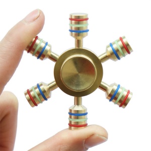 Fidget Spinner cu 6 Parti Metalic material Cupru Luceste in Intuneric - Img 13