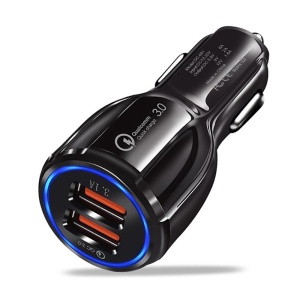 Incarcator Auto Dual 2 USB Techstar® Qualcomm Quick Charge 3.0 Adaptor 9V 2A Bricheta Negru - Img 4
