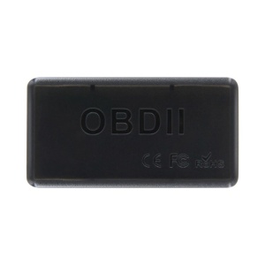 adaptor ELM327 mini negru vedere text inscriptionat